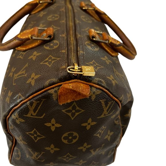 Authentic Louis Vuitton Satchel Bag Speedy 30 Monogram Used LV Handbag Vintage - Picture 9 of 14